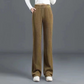 Versatile Simple Stretch Trousers With Wide Iegs For Women.