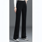 Versatile Simple Stretch Trousers With Wide Iegs For Women.