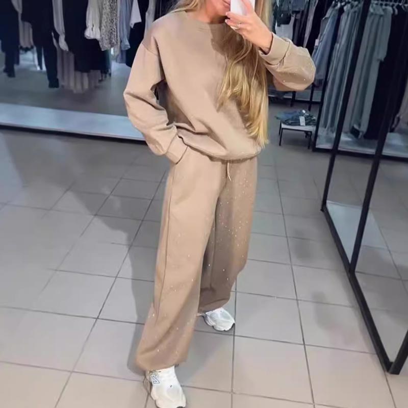 💖Limited Sale 50% OFF💖Women’s Round-neck Casual Sports Sweatshirt and Jogger Pants (2-piece Set)