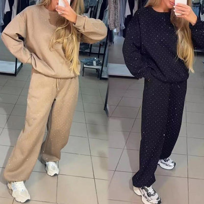 💖Limited Sale 50% OFF💖Women’s Round-neck Casual Sports Sweatshirt and Jogger Pants (2-piece Set)