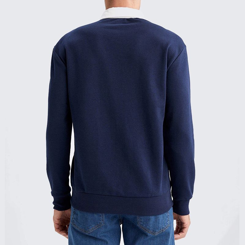 Men's Casual Cotton Long Sleeve Lapel Sweatshirt