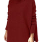 Women's Turtleneck Oversize Hem Knit Pullover Sweater