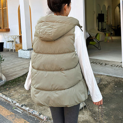 Women's Thickened Coldproof Waterproof Hooded Warm Waistcoat