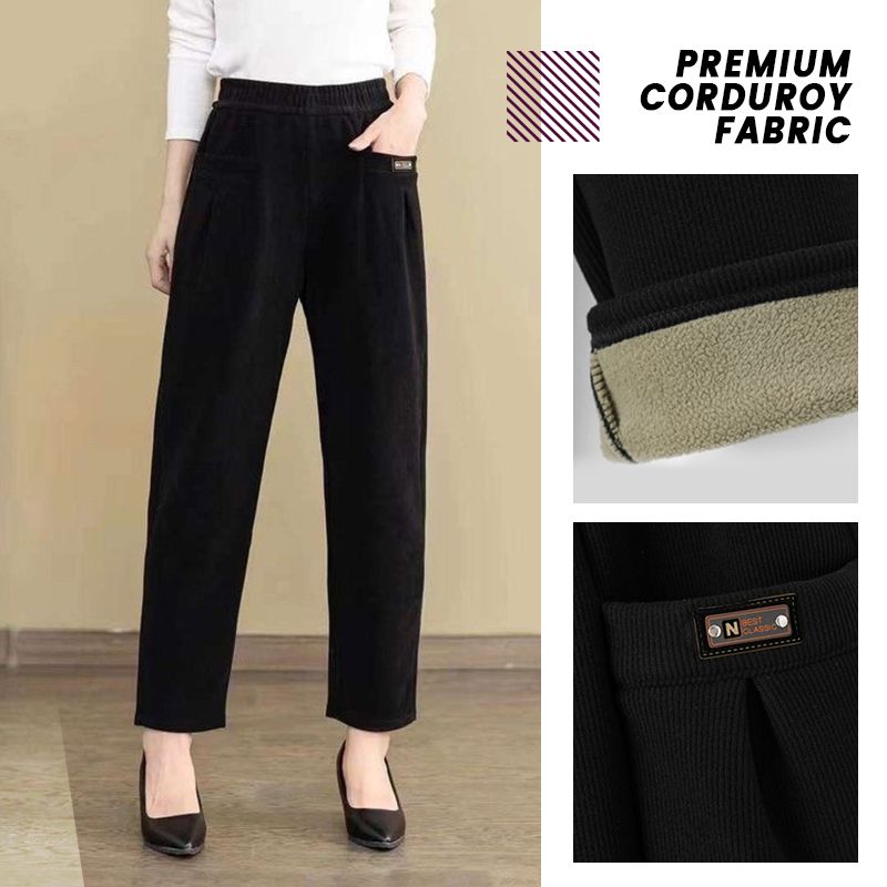 Women’s High-rise Elastic Corduroy Trousers