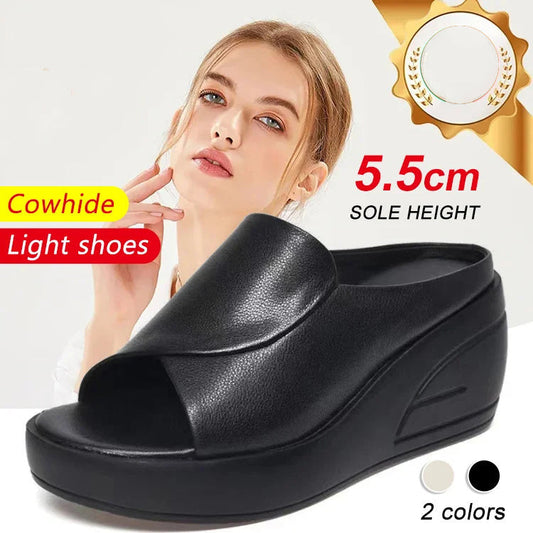 ⏰️✨ Elevation 5.5 cm Inclined Heel Sandals – Comfortable Lift, Stylish Design & Perfect for Daily Wear 🌸