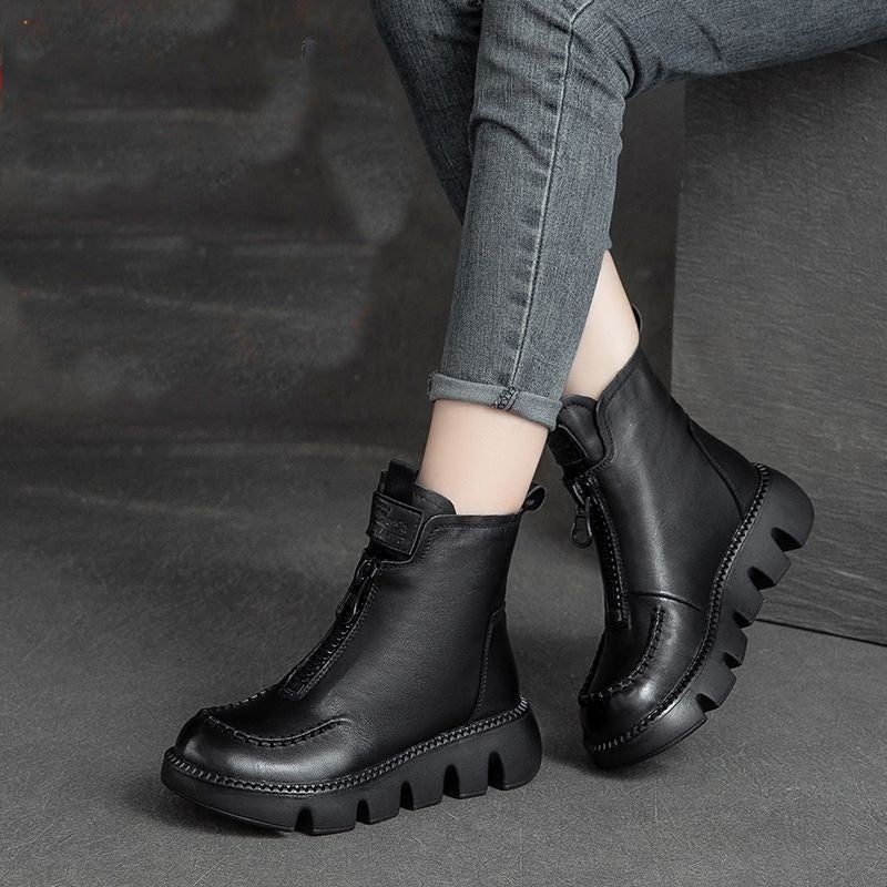 Women's Vintage Warm Waterproof Anti-Slip Leather Boots