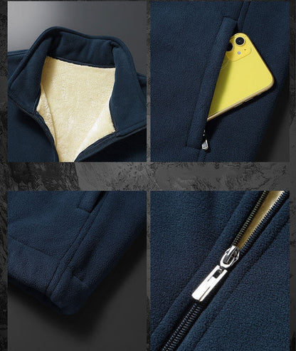 【A Warm Gift in Winter】 Men's Lightweight Full Zip Outdoor Casual Soft Fleece Jacket