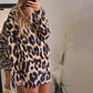 🔥2025 Latest 50%🔥 Round Neck Leopard Print Elegant Mini Dresses