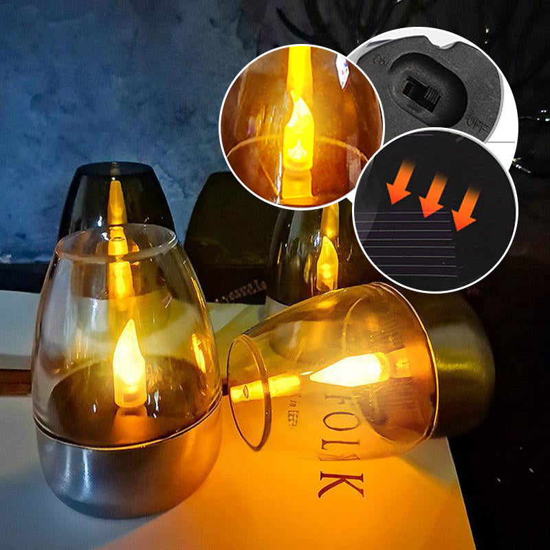 6Pack Solar Power Tea Lights Outdoor Flameless Flicker IP65 Waterproof Table Lamp LED Candles with Dusk to Dawn Sensor for Lantern Garden Camping Party Home Decorations Warm Color