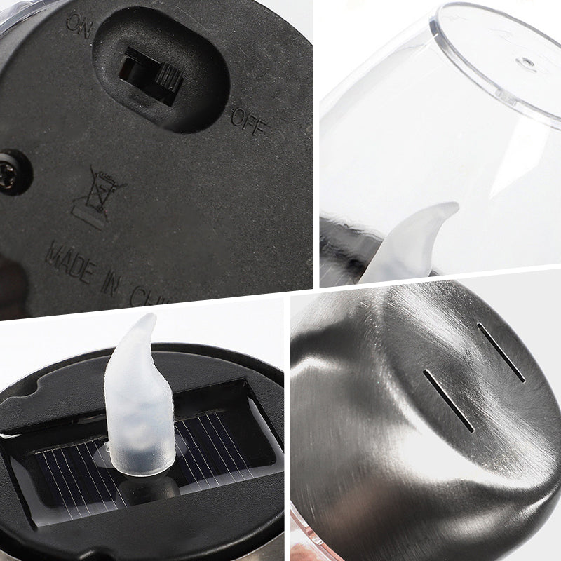 6Pack Solar Power Tea Lights Outdoor Flameless Flicker IP65 Waterproof Table Lamp LED Candles with Dusk to Dawn Sensor for Lantern Garden Camping Party Home Decorations Warm Color