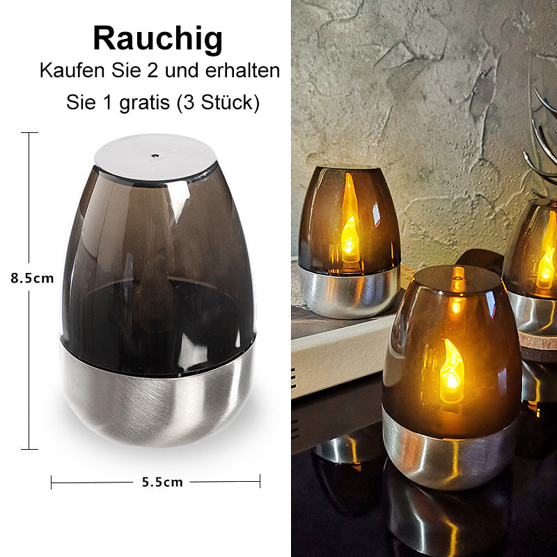 6Pack Solar Power Tea Lights Outdoor Flameless Flicker IP65 Waterproof Table Lamp LED Candles with Dusk to Dawn Sensor for Lantern Garden Camping Party Home Decorations Warm Color