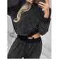 🎅Christmas Sale - 50% OFF🎄Sequined Loose Fit Top and Wide Leg Pants (2-Piece Set)