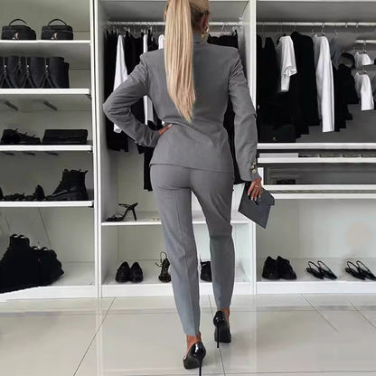 🔥HOT SALE 50% OFF🔥 Women's Double-Breasted Blazer & Tailored Pants Set