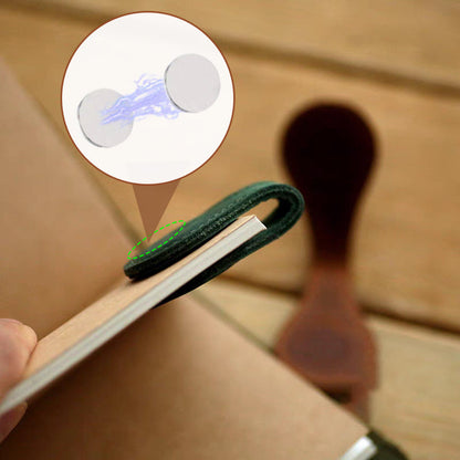 Vintage Magnetic Leather Bookmark