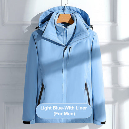 Warm Lightweight Full-Zip Hooded Jacket with Removable Liner