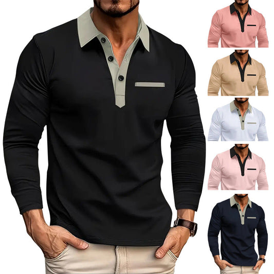 Men's Long Sleeve Collared T-Shirt