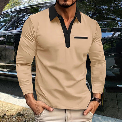 Men's Long Sleeve Collared T-Shirt