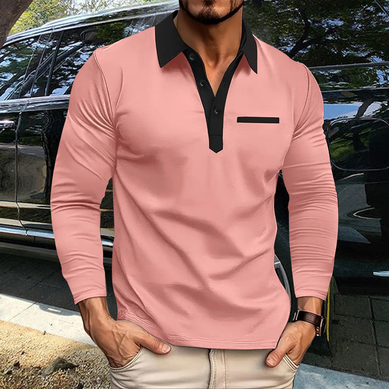 Men's Long Sleeve Collared T-Shirt