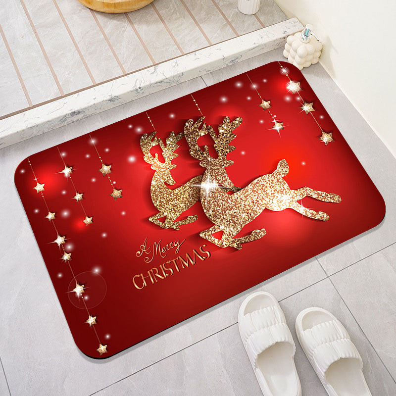 Non-Slip Washable Christmas Red Floor Mat