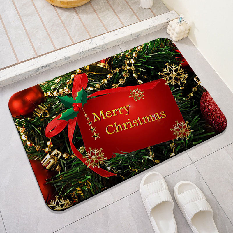 Non-Slip Washable Christmas Red Floor Mat