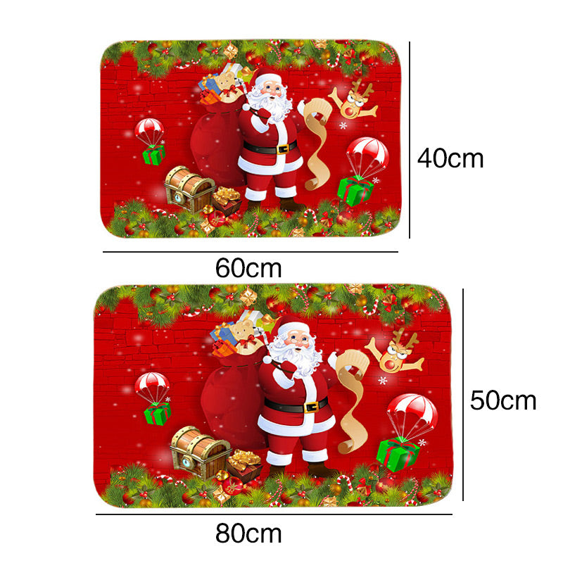 Non-Slip Washable Christmas Red Floor Mat