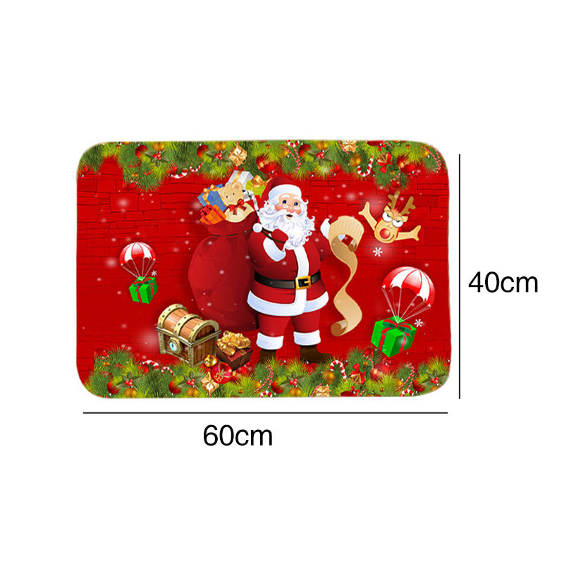 Non-Slip Washable Christmas Red Floor Mat