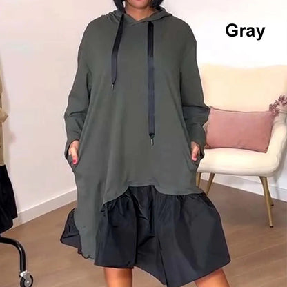 🔥Black Friday Sale 49% OFF🔥Women’s Trendy Casual Loose Fit Hooded Dress