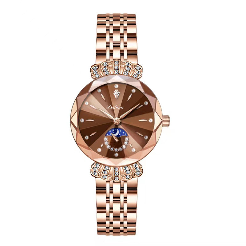 Fashionable Diamond Moon Star Watch for Women