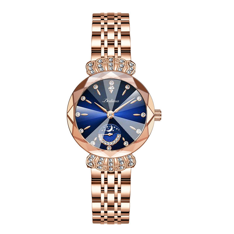 Fashionable Diamond Moon Star Watch for Women