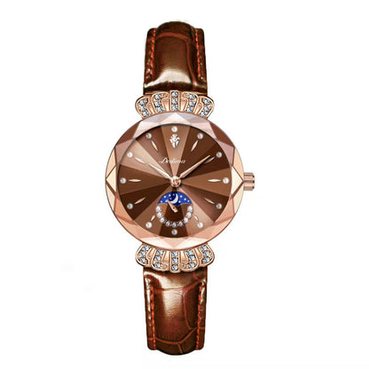 Fashionable Diamond Moon Star Watch for Women