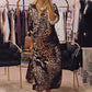 🔥Big Sale 50% OFF🔥V-neck Leopard Print Loose Print Autumn Dress