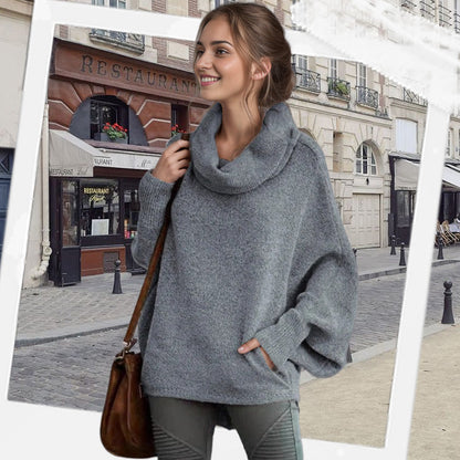 🥳New Years Sale-50% OFF🎄Women's Batwing Cowl Neck Sweater with Pockets