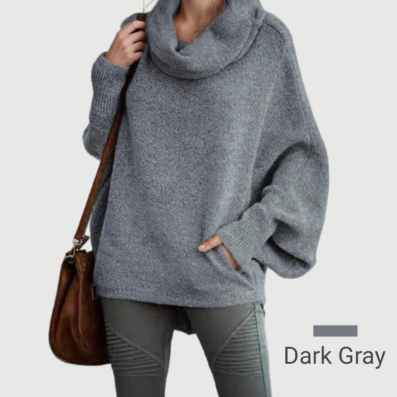 🥳New Years Sale-50% OFF🎄Women's Batwing Cowl Neck Sweater with Pockets