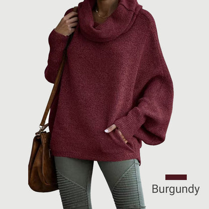 🥳New Years Sale-50% OFF🎄Women's Batwing Cowl Neck Sweater with Pockets