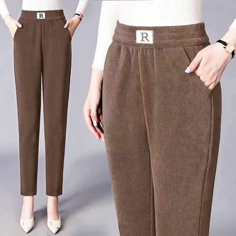 Christmas Sale 🎅Corduroy High Waist Straight Leg Plush Pants For Women