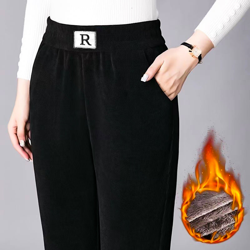 Christmas Sale 🎅Corduroy High Waist Straight Leg Plush Pants For Women