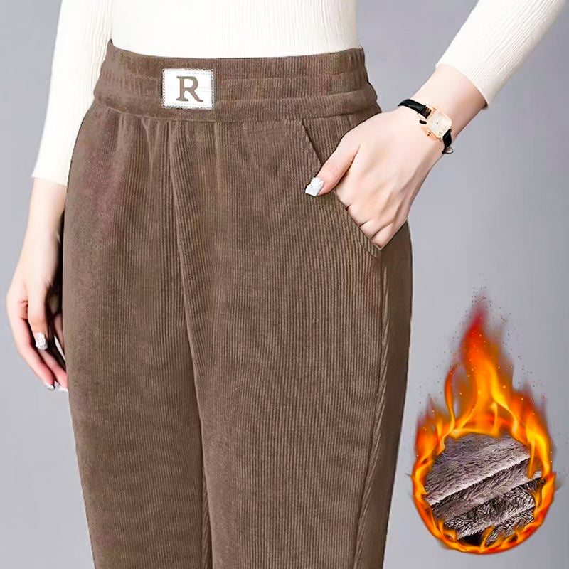 Christmas Sale 🎅Corduroy High Waist Straight Leg Plush Pants For Women