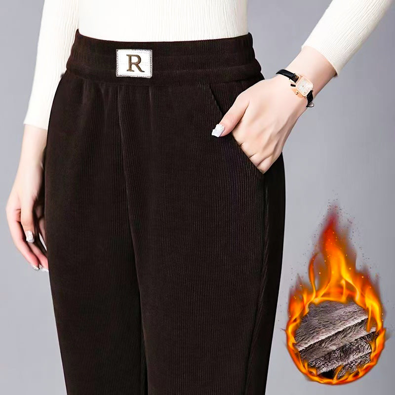 Christmas Sale 🎅Corduroy High Waist Straight Leg Plush Pants For Women