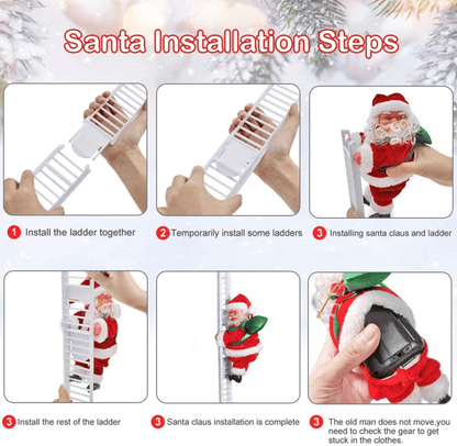 🔥 Start preparing now-Up to 50% OFF 🎅🏻🎄Electric Chimney Climbing Santa Claus Musical Toys