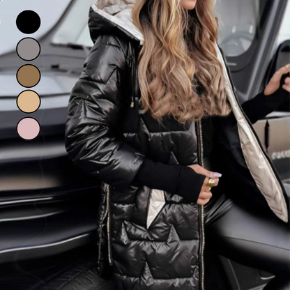 Women's Winter Warm Hooded Mid-Length Coats