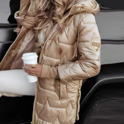 Women's Winter Warm Hooded Mid-Length Coats