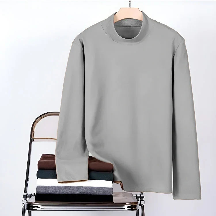 [Best Gift For Him] Men's Double-Sided Faux Velvet Half Turtleneck Bottoming Shirt