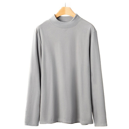 [Best Gift For Him] Men's Double-Sided Faux Velvet Half Turtleneck Bottoming Shirt