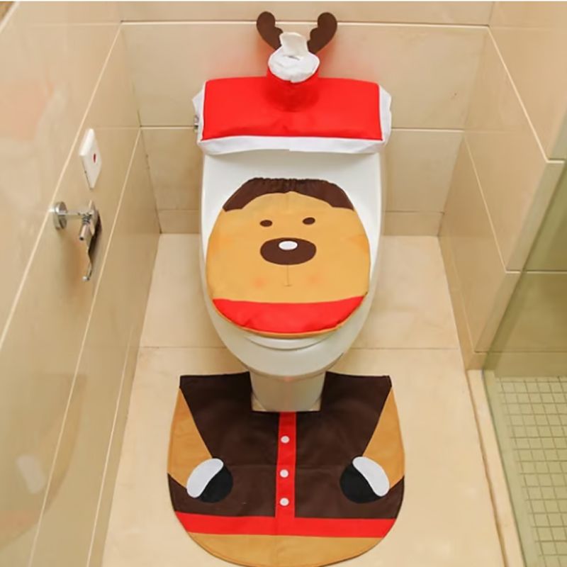 Christmas Santa Toilet Cover 3-piece Set