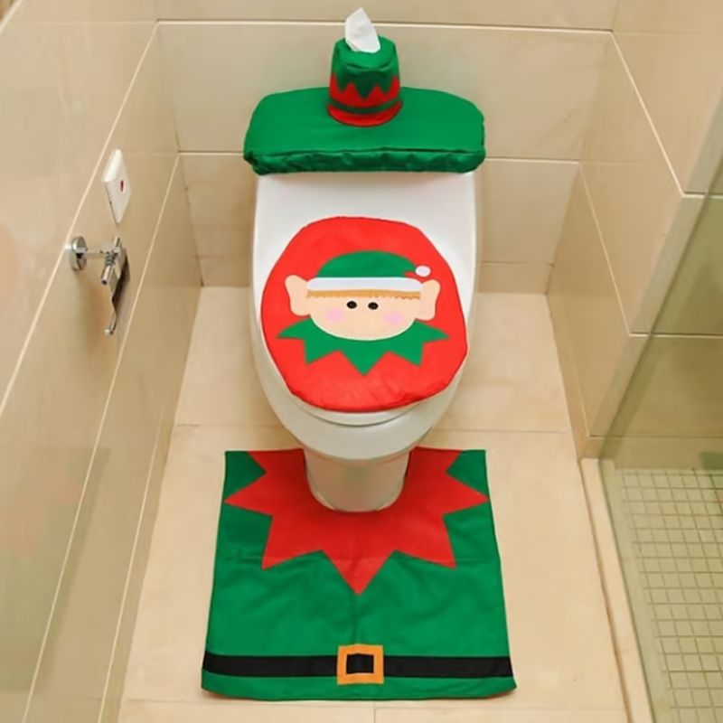 Christmas Santa Toilet Cover 3-piece Set