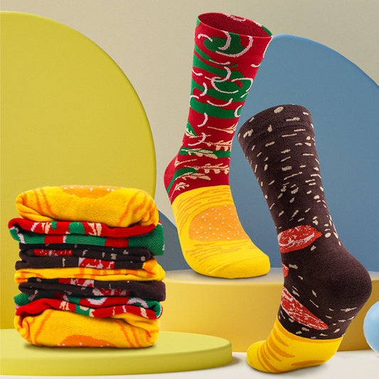 🎄Christmas Promotion 50% OFF🎅✨3 Pairs Christmas Creative Casual Breathable Hamburger Socks