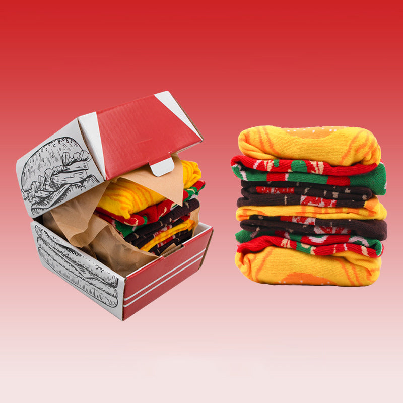 🎄Christmas Promotion 50% OFF🎅✨3 Pairs Christmas Creative Casual Breathable Hamburger Socks