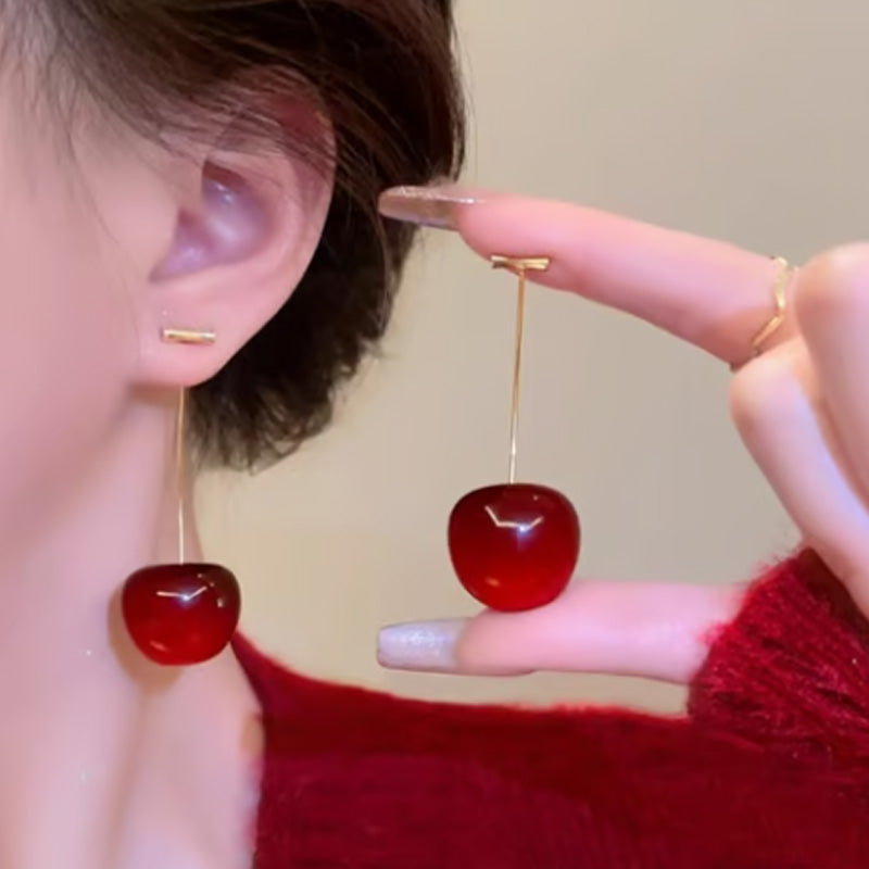 Women's Stylish Cute Acrylic Cherry Earrings