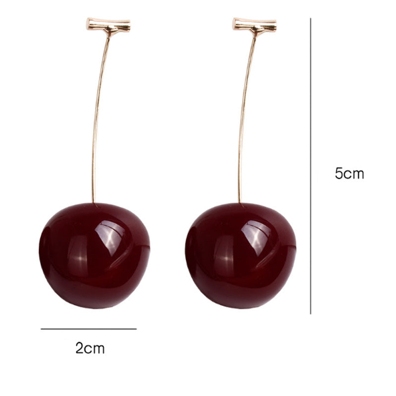 Women's Stylish Cute Acrylic Cherry Earrings