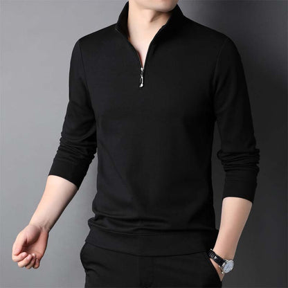 🎅Christmas Sale -50% OFF🎅Men's Solid Half Zip Long-Sleeve Tops